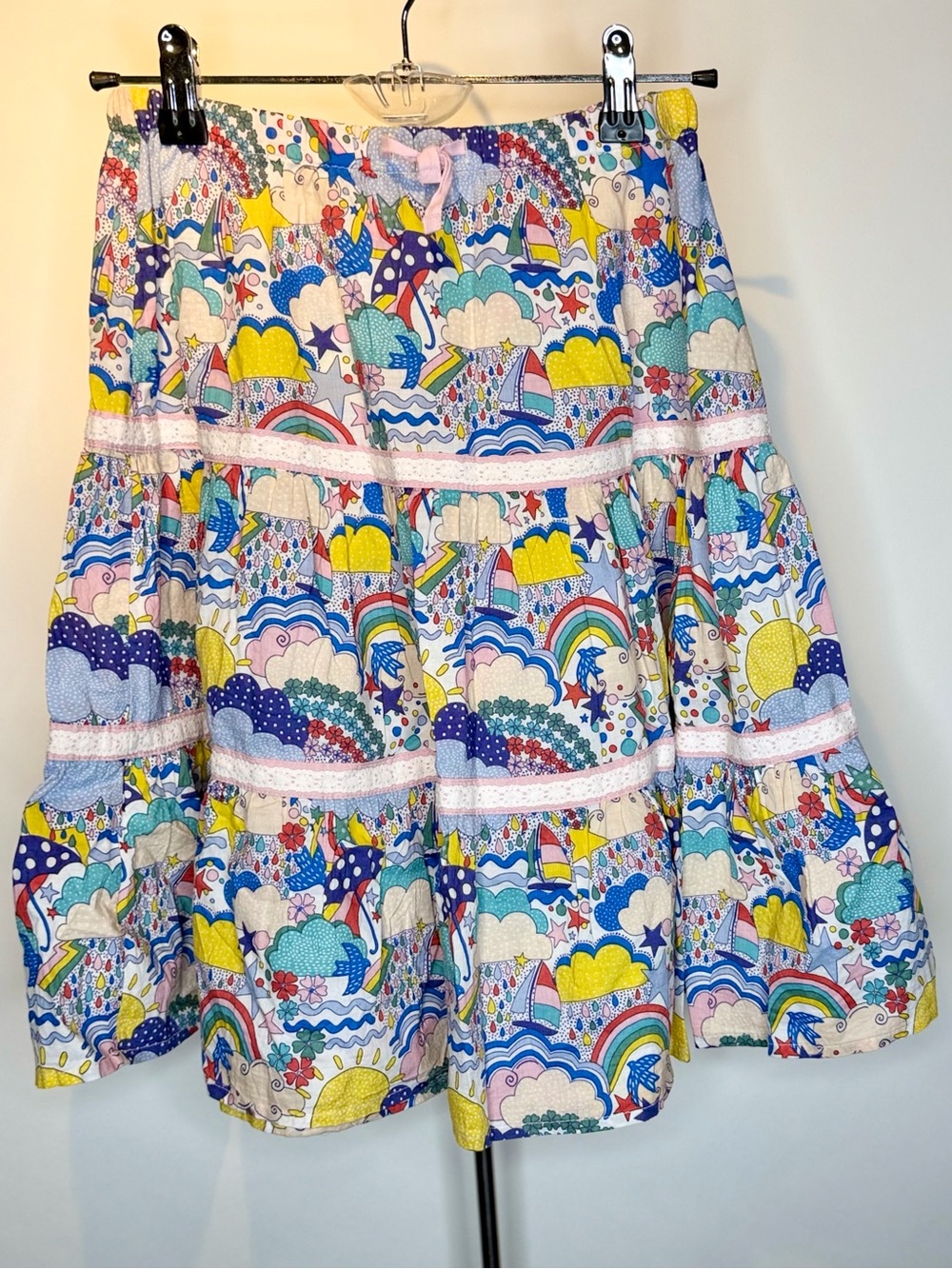 Mini Boden Multi-Color Rainbow Tiered Cotton Skirt